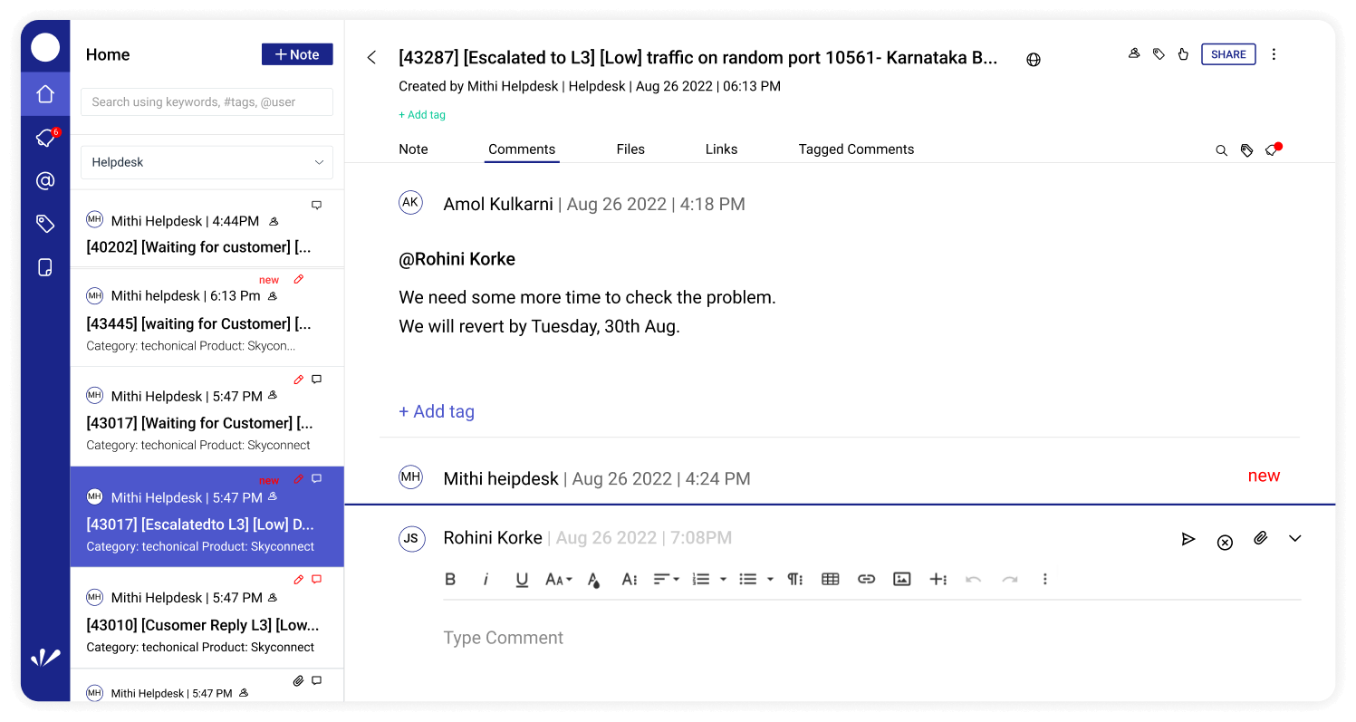 Conversations build context in real time