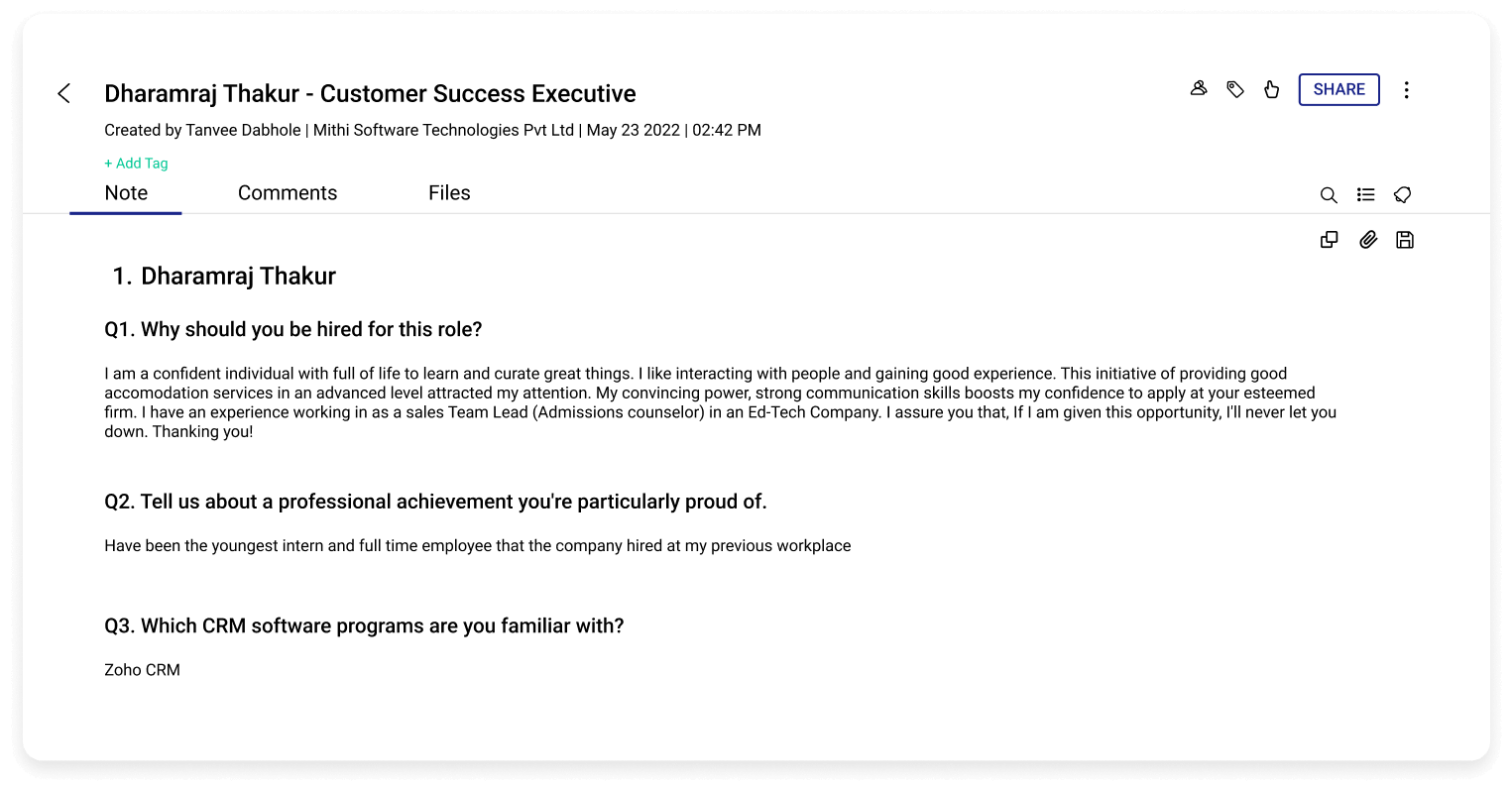 Candidate Application Management